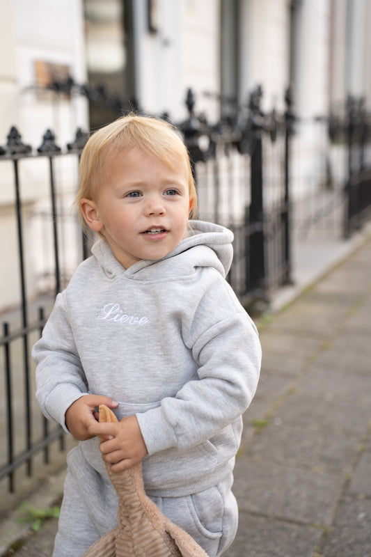 Hoodieset Ash grey