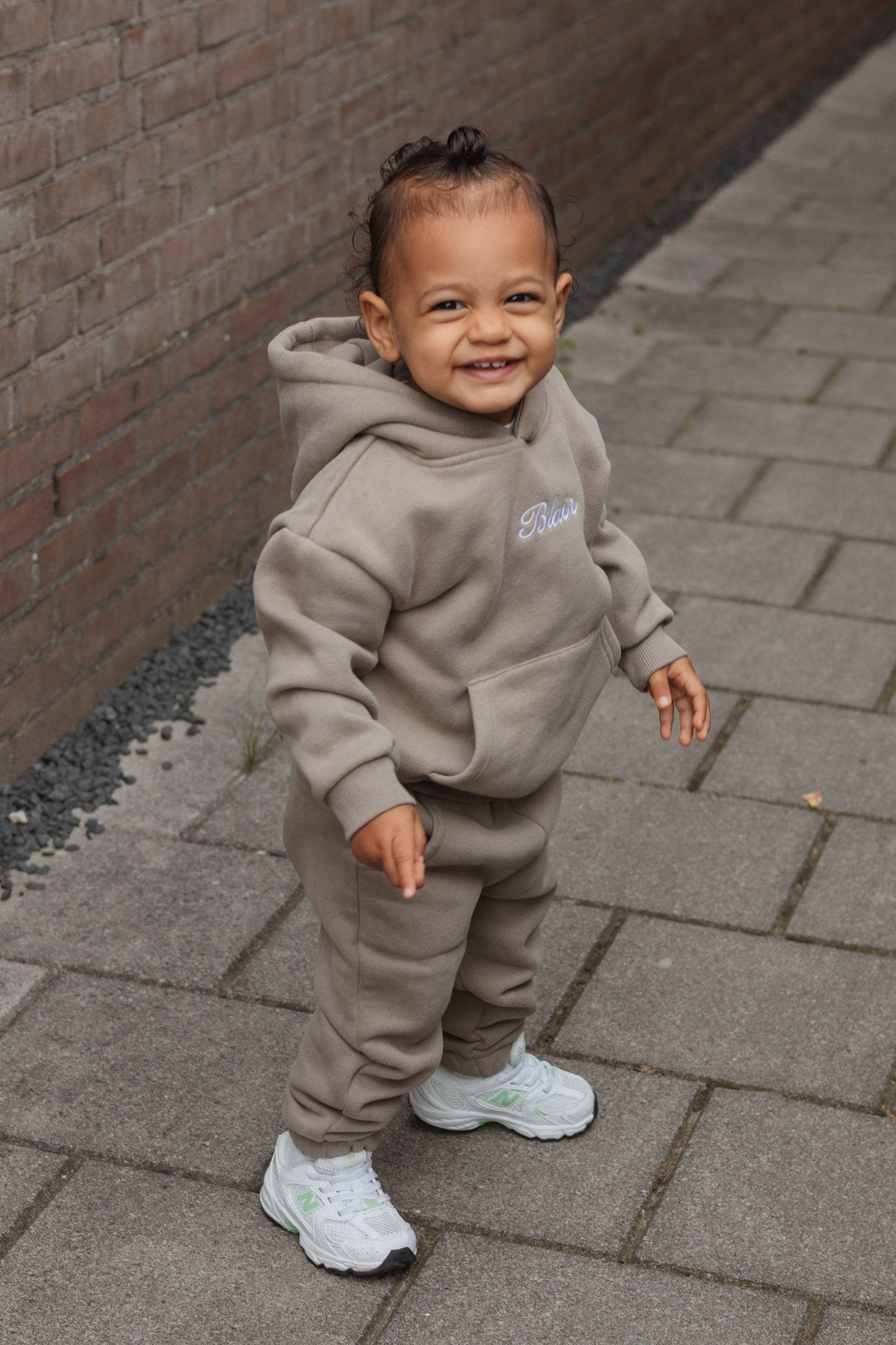 Hoodieset lichtgroen/grijs